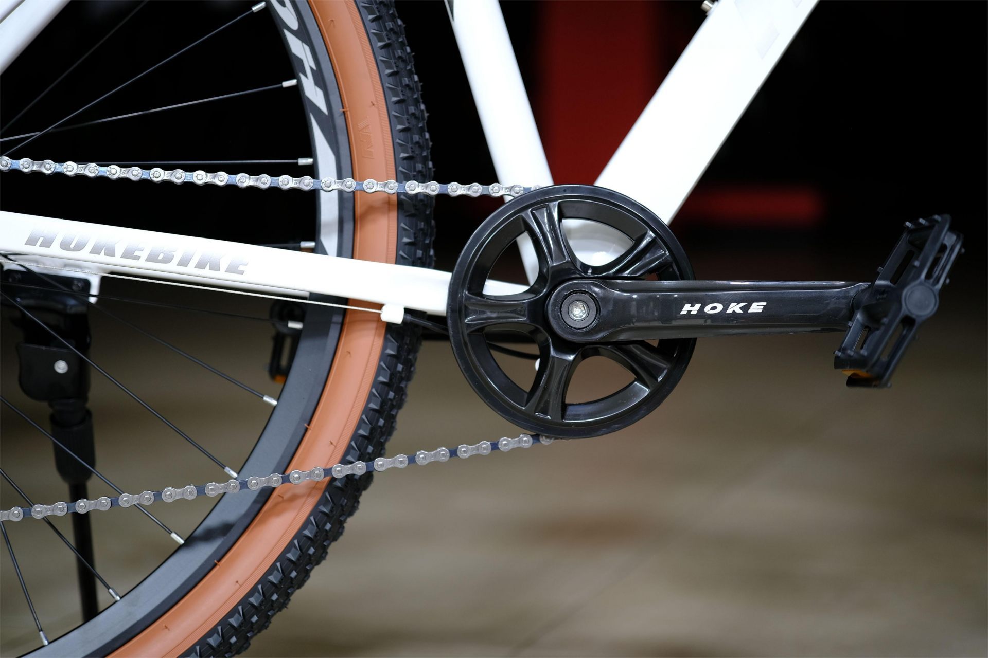 Система (шатун) сталь 36T под квадрат HOKE ONE WAY 29 белый-серый 17